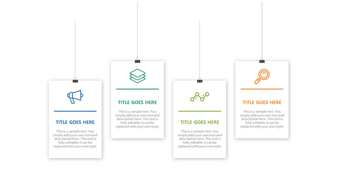 夾子吊牌文本框PPT素材