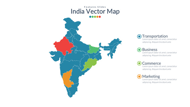 印度地圖PPT素材